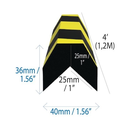 Ergomat Conic Corner Bumper Black/Yellow Hazard CCP120-BK/Y